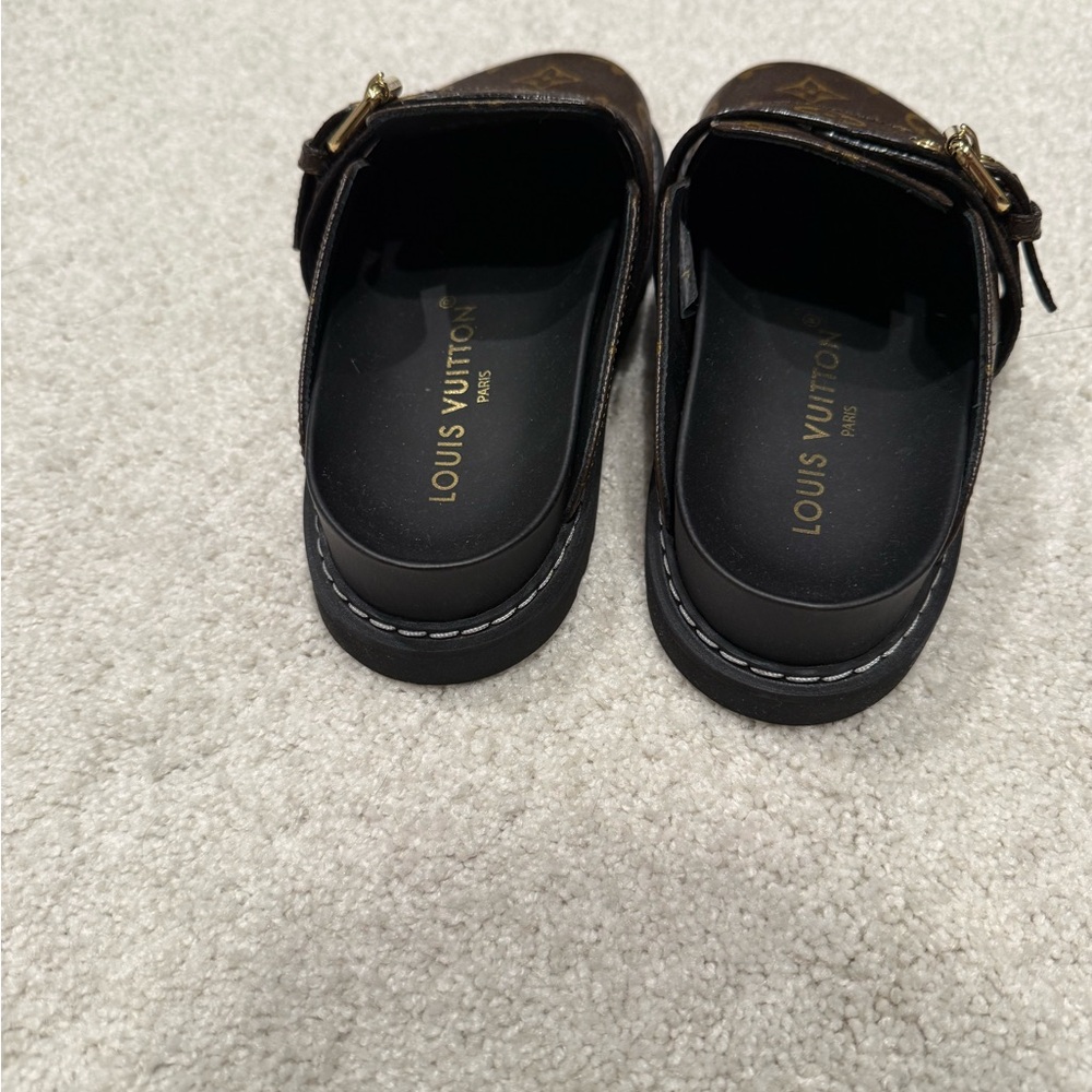 Louis Vuitton Dark Brown Monogram Slip-Ons - Picture 2 of 6